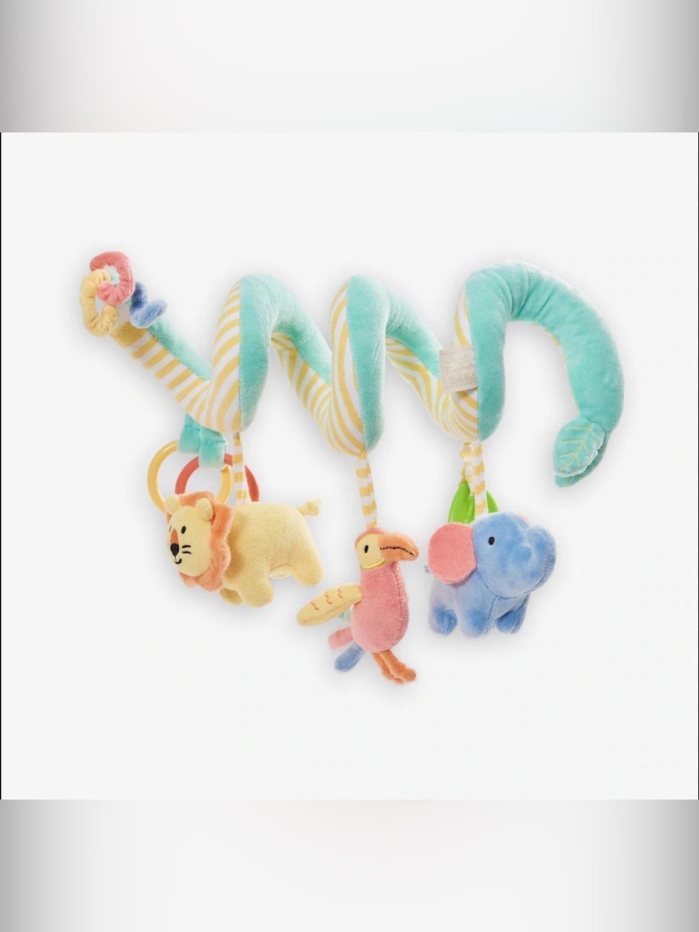 Jojo Maman Bébé Spiral Stroller Toy with Lion, Parrot & Elephant